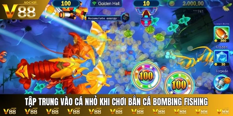 Tập trung vào cá nhỏ khi chơi bắn cá Bombing Fishing